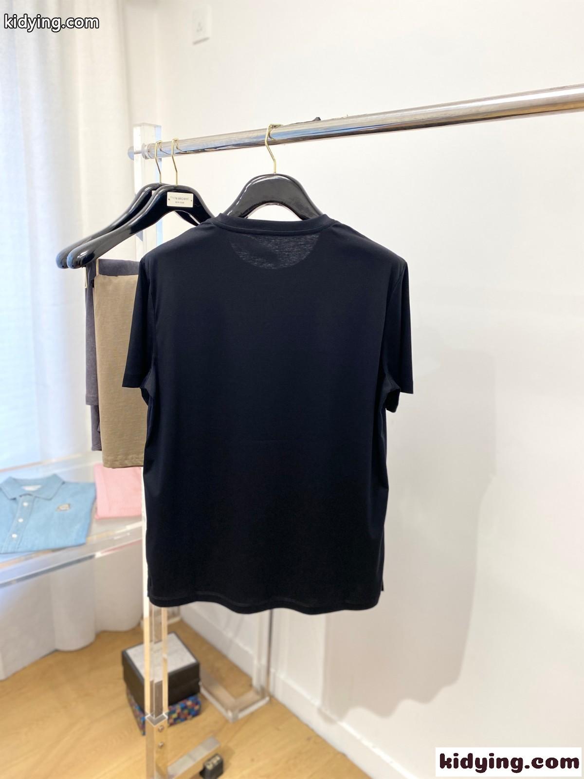 24SS レザーポケット付き 半袖Tシャツ エルメス Tシャツ コピー ブラック-3