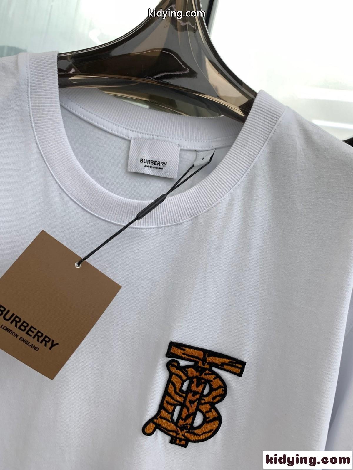 春夏 人気 定番 クルーネック カジュアル ロゴ バーバリー 半袖Tシャツ コピー おしゃれ ゆったり ホワイト ブラック-1