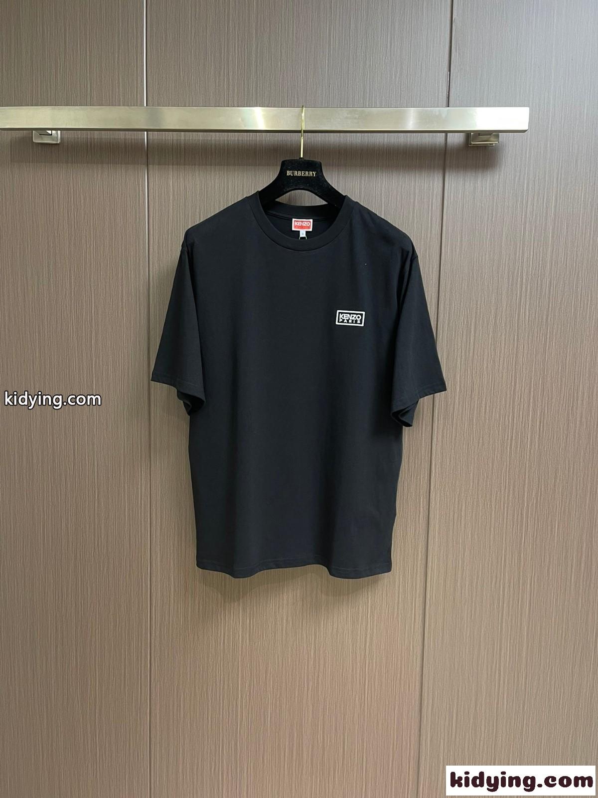 BICOLOR KENZO PARIS ロゴ入り 半袖Tシャツ ケンゾー tシャツ コピー ブラック-0