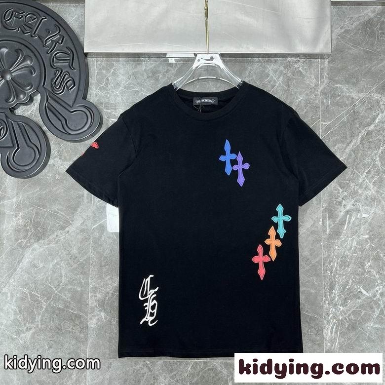 合わせやすい ロゴ クロムハーツ 半袖Tシャツ コピー 着心地いい 春夏 定番 クルーネック カジュアル-0