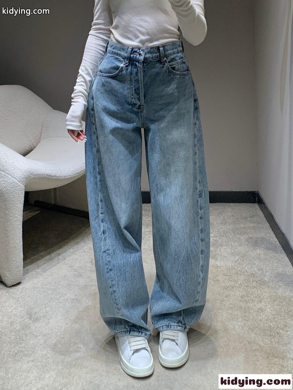トレンド バレルレッグデニムパンツ アレキサンダーワング ジーンズ コピー ブルー-4