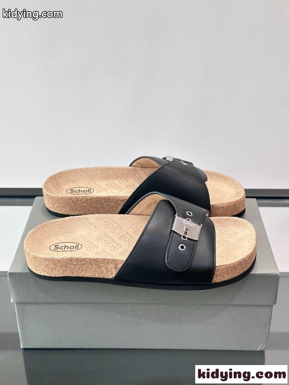 バレンシアガ コピー BALENCIAGA × Scholl コラボレーション サンダル ブラック-0