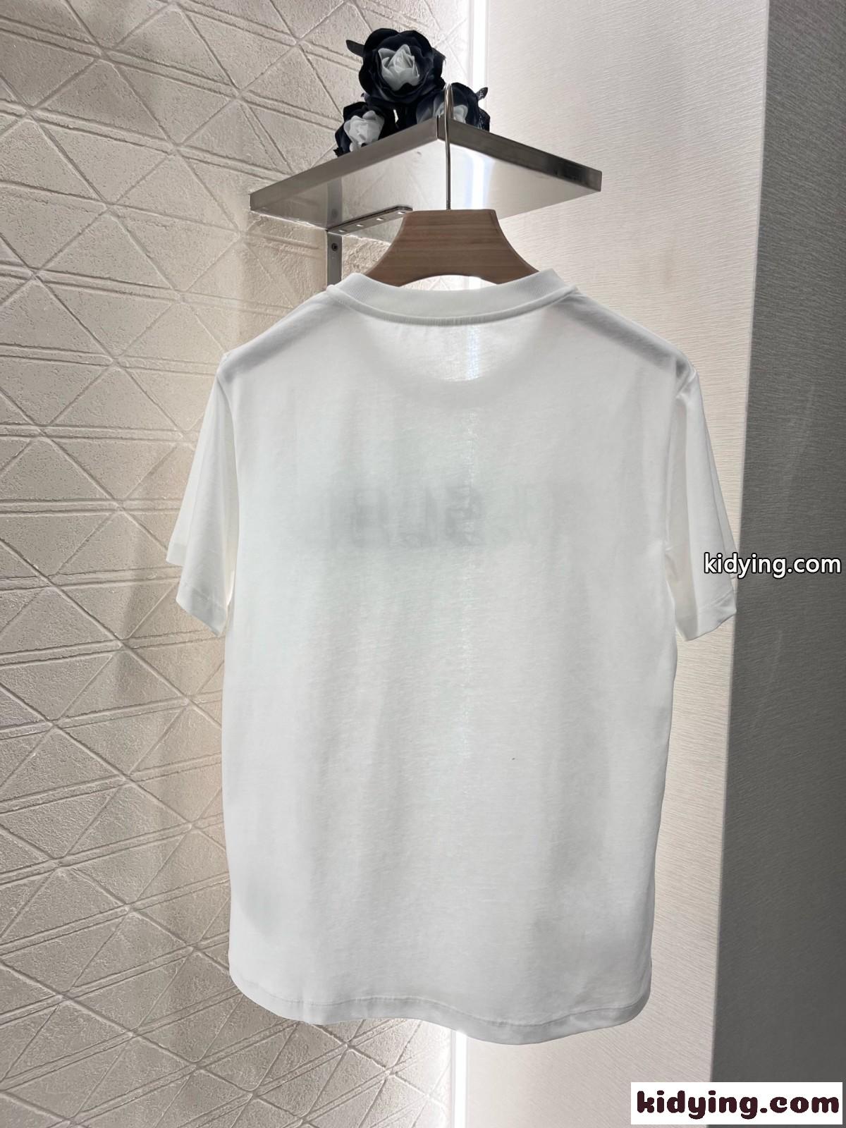 シンプル イヴ・サンローラン Tシャツ コピー ロゴ入り コットン 半袖Tシャツ-2