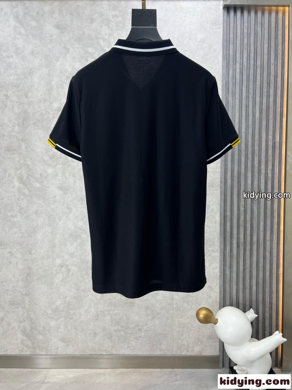 洗練された カジュアル ロエベ Tシャツ 偽物 半袖 ポロシャツ ブラック-1