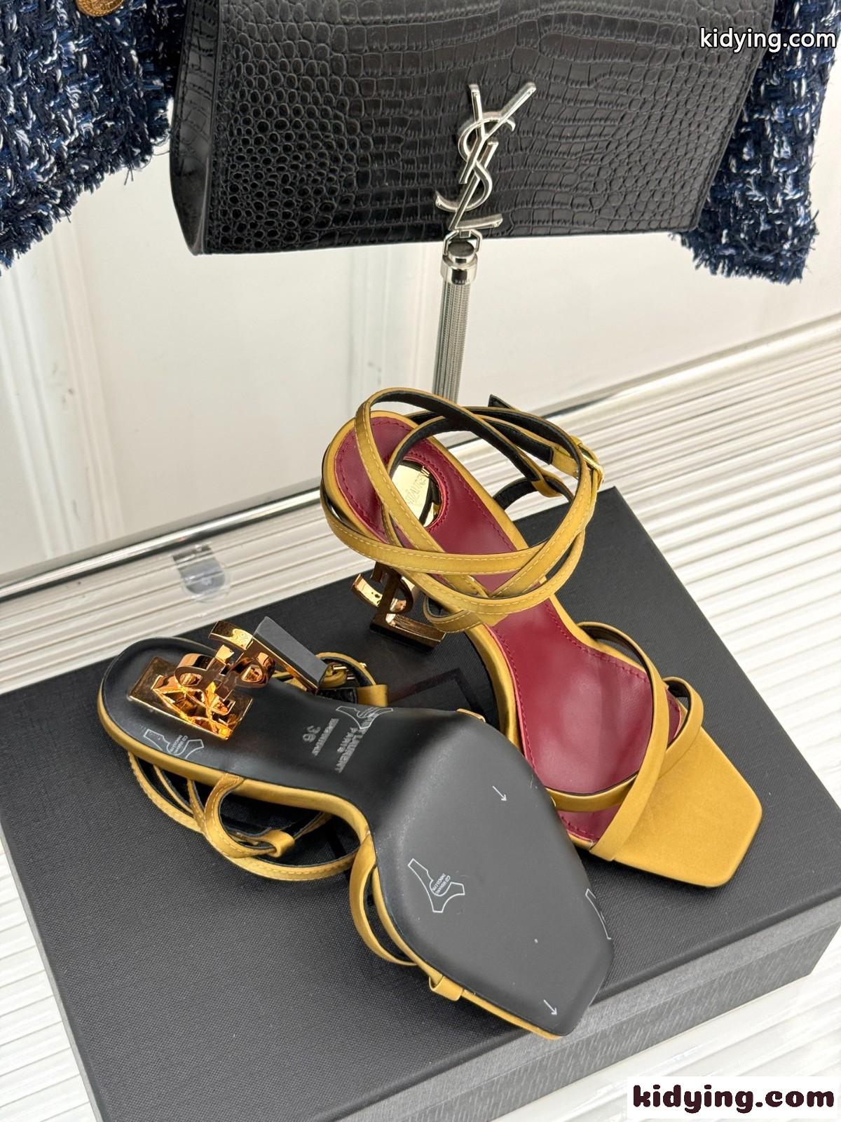 エレガント YSL オピウム サンダル イヴ・サンローラン コピー イエロー-4