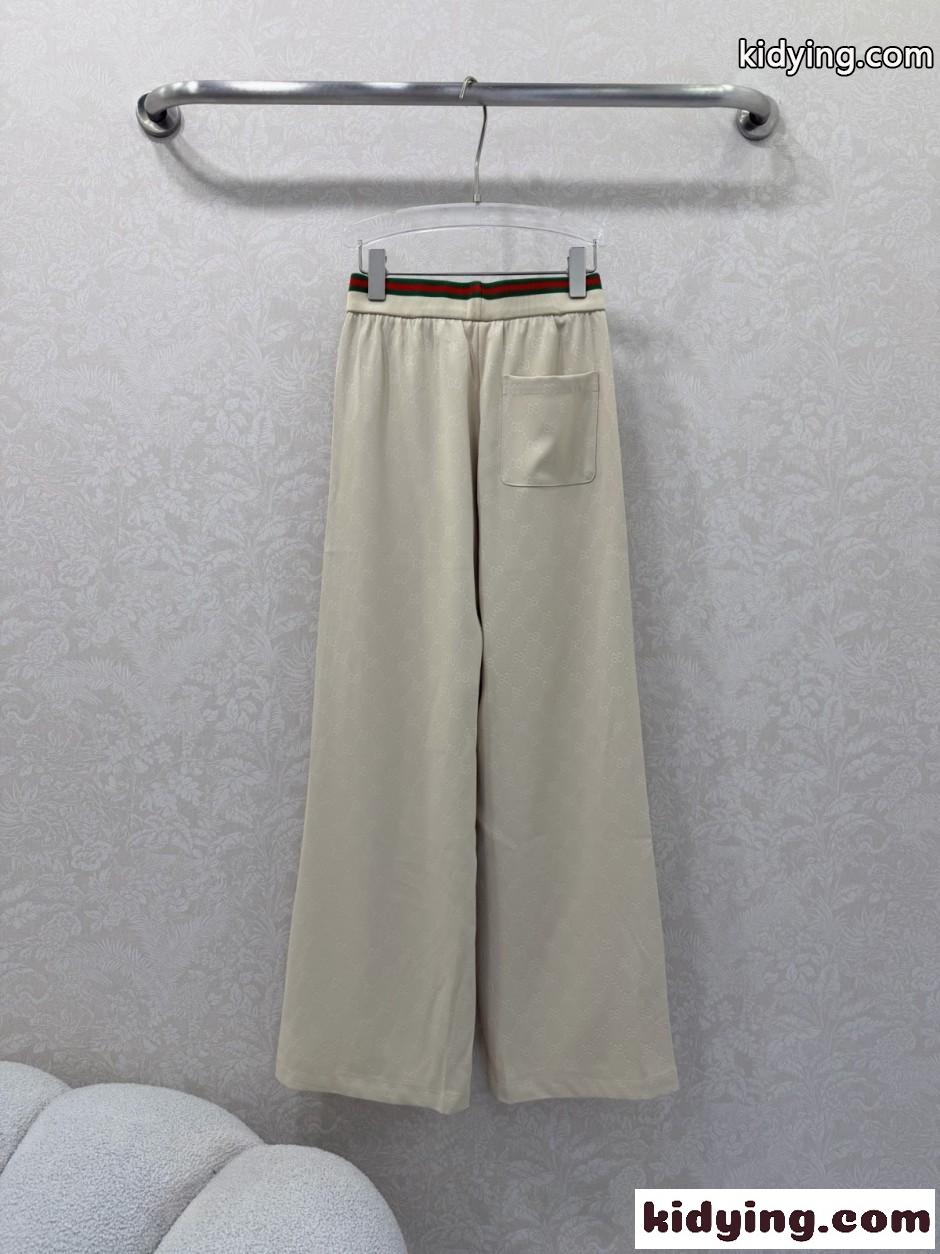 ウェブ ストライプ GGジャカード ワイドパンツ グッチ パンツ コピー アイボリー-2