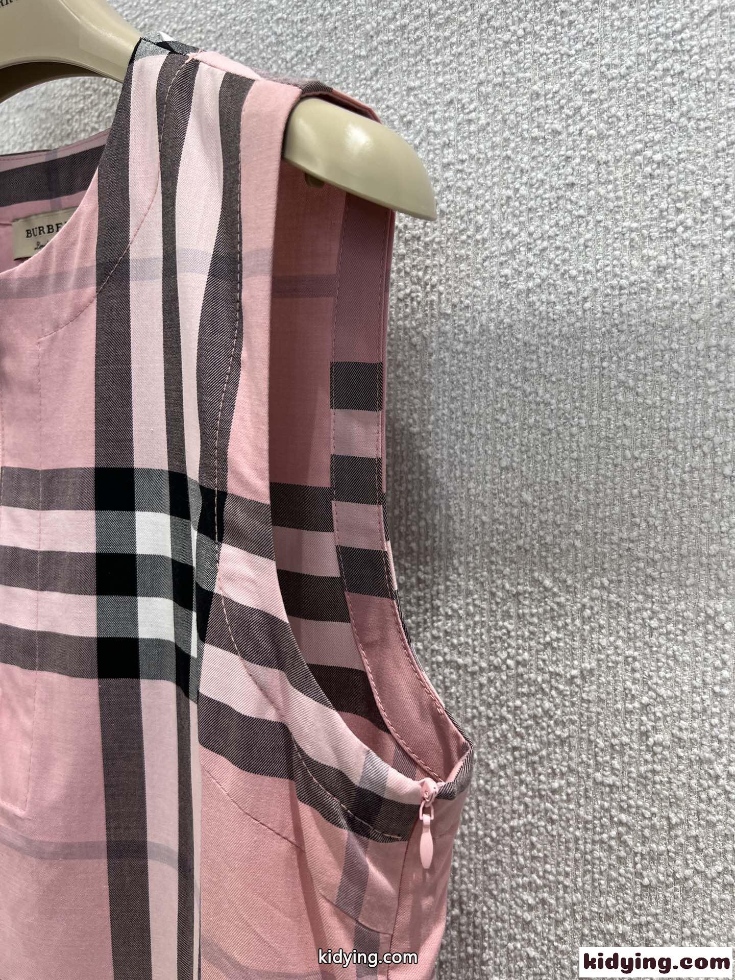 チェック柄 ノースリーブ ワンピース バーバリー ワンピース コピー ピンク-3