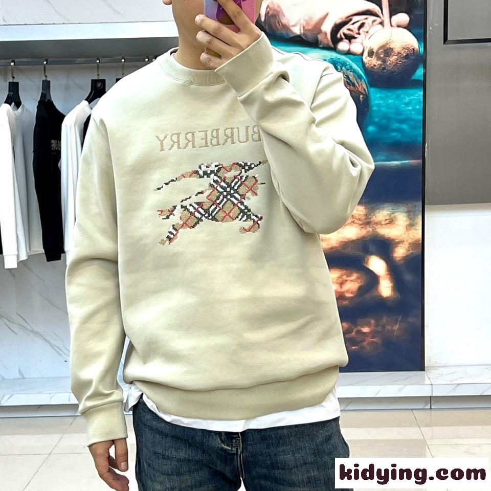 シンプル おしゃれ ロゴ入り スウェットシャツ バーバリー Tシャツ 偽物 カーキ-2