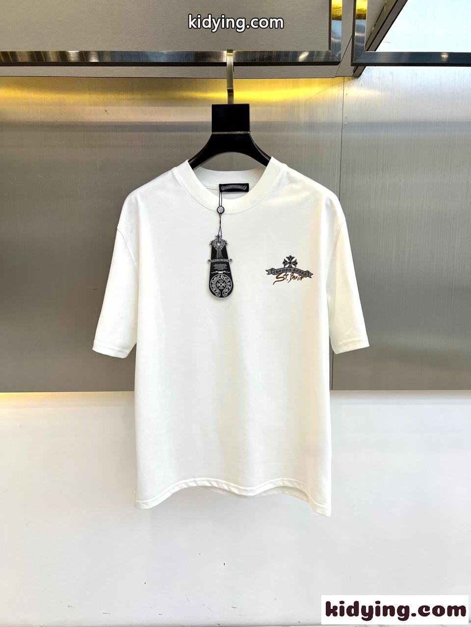 カジュアル プリント クロムハーツ Tシャツ 偽物 コットン ホワイト-0