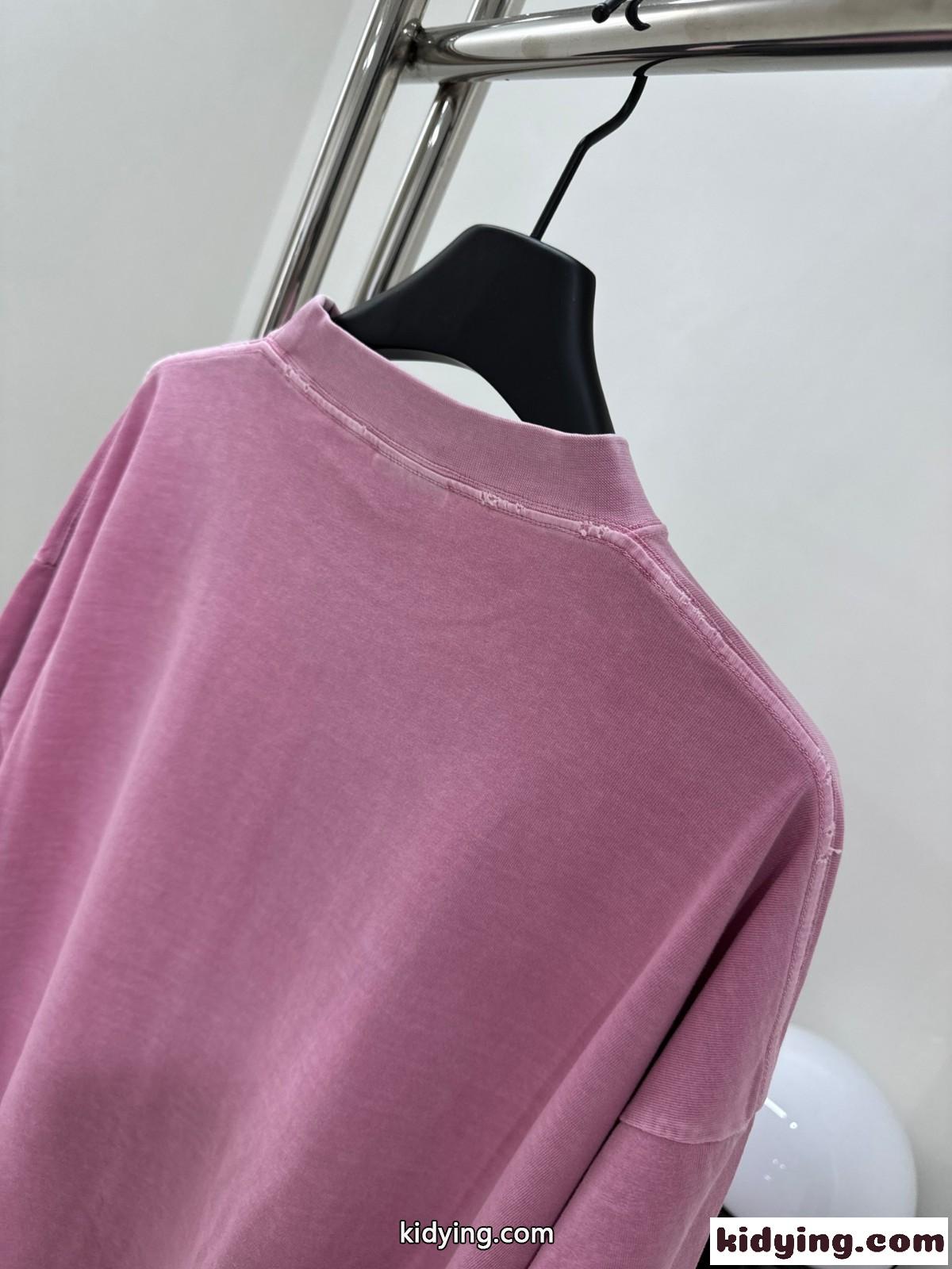 PARIS MOON 半袖Tシャツ オーバーサイズ バレンシアガ Tシャツ コピー ピンク-4