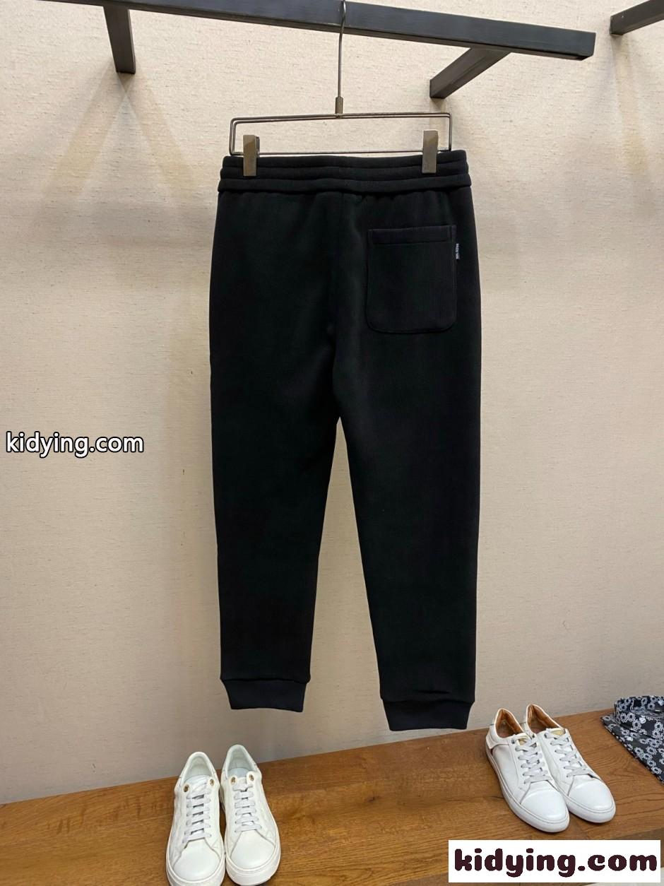 カジュアル 裏起毛 ジョガーパンツ バレンシアガ パンツ 偽物 ブラック-1
