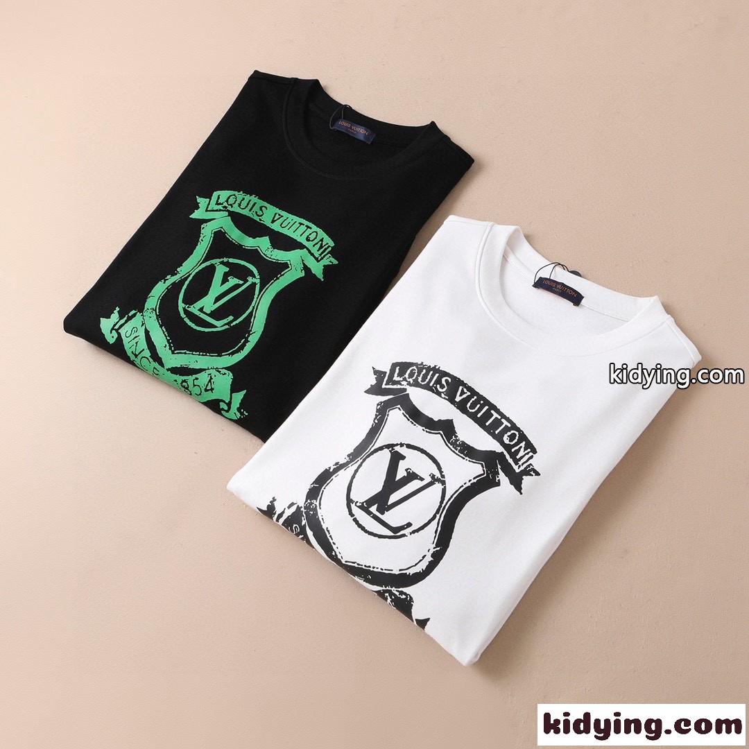 シンプル ラウンドネック プリント 裏起 毛秋冬 メンズ 柔らかい ルイ・ヴィトン 長袖tシャツ コピー-2