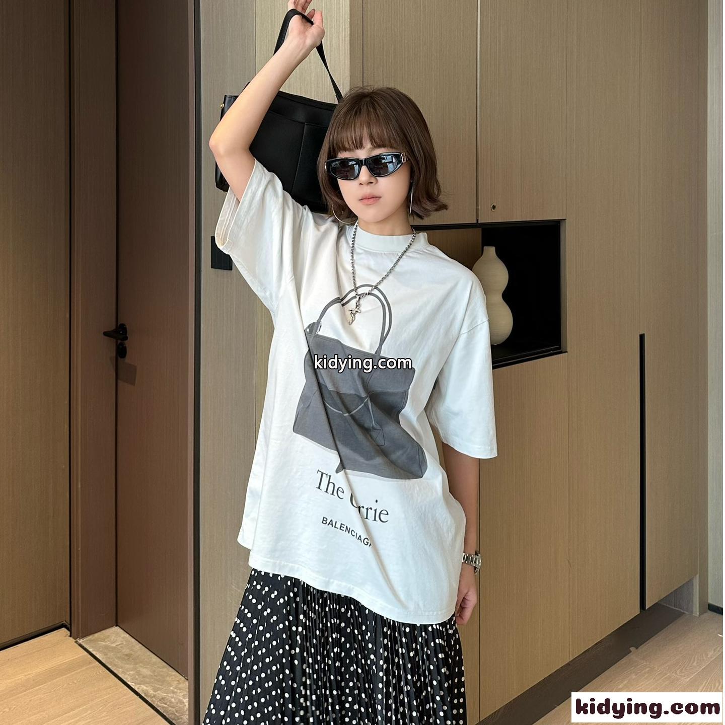 カジュアル プリント オーバーサイズTシャツ バレンシアガ Tシャツ コピー ユニセックス-3