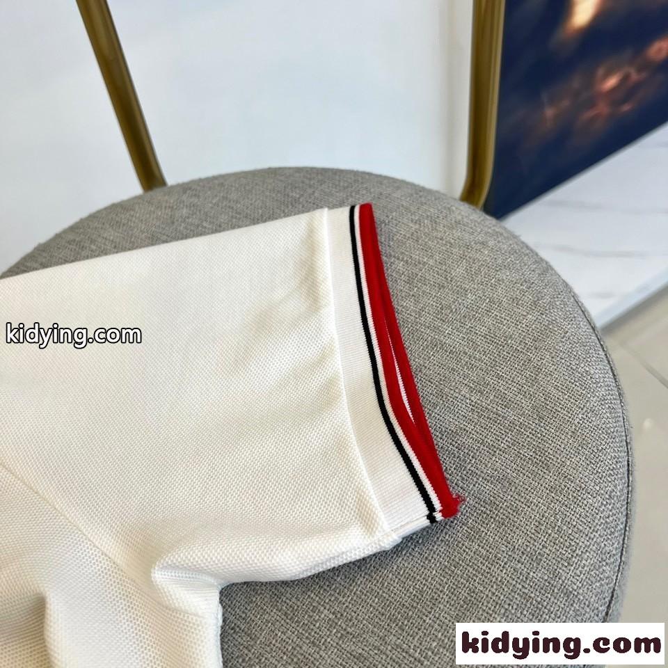 プラダ 半袖Tシャツ コピー トライアングルロゴ付 コットンピケ ポロシャツ ホワイト-4