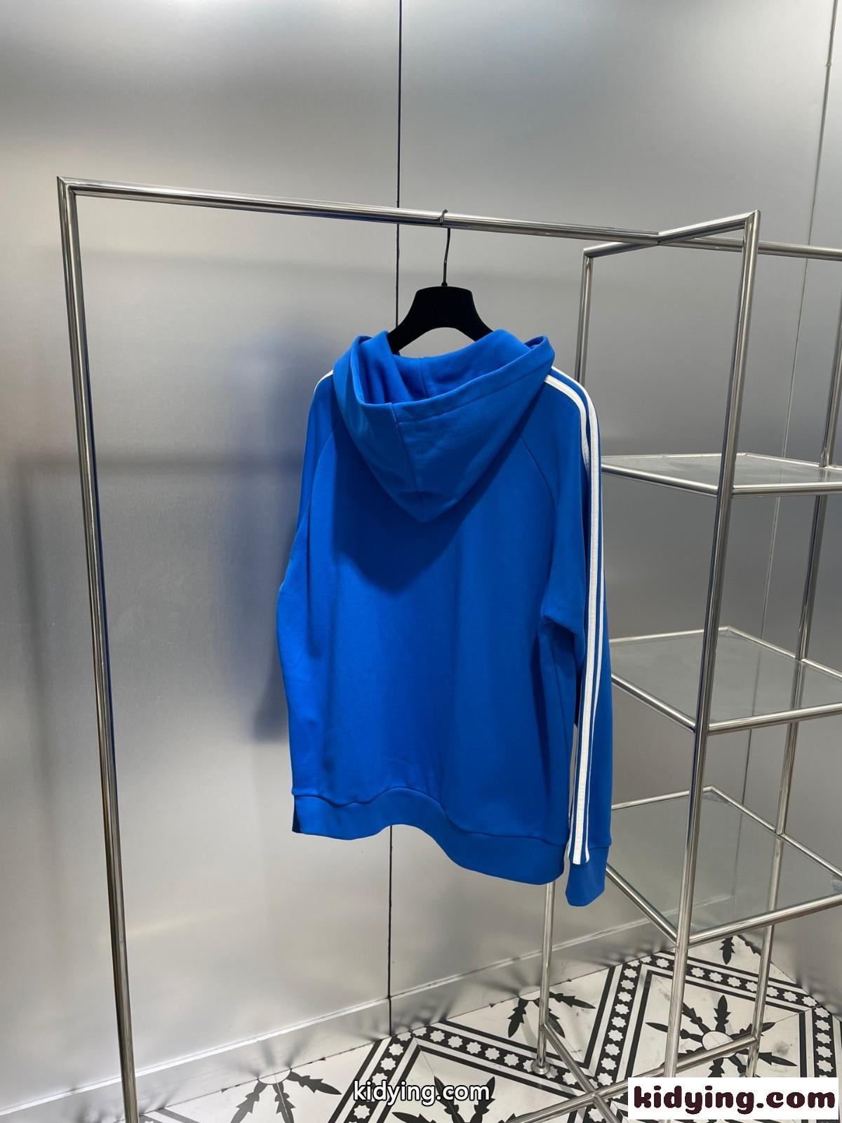 ユニセックス BALENCIAGA ×ADIDAS オーバーサイズ フーディ バレンシアガ パーカー コピー ブルー-2
