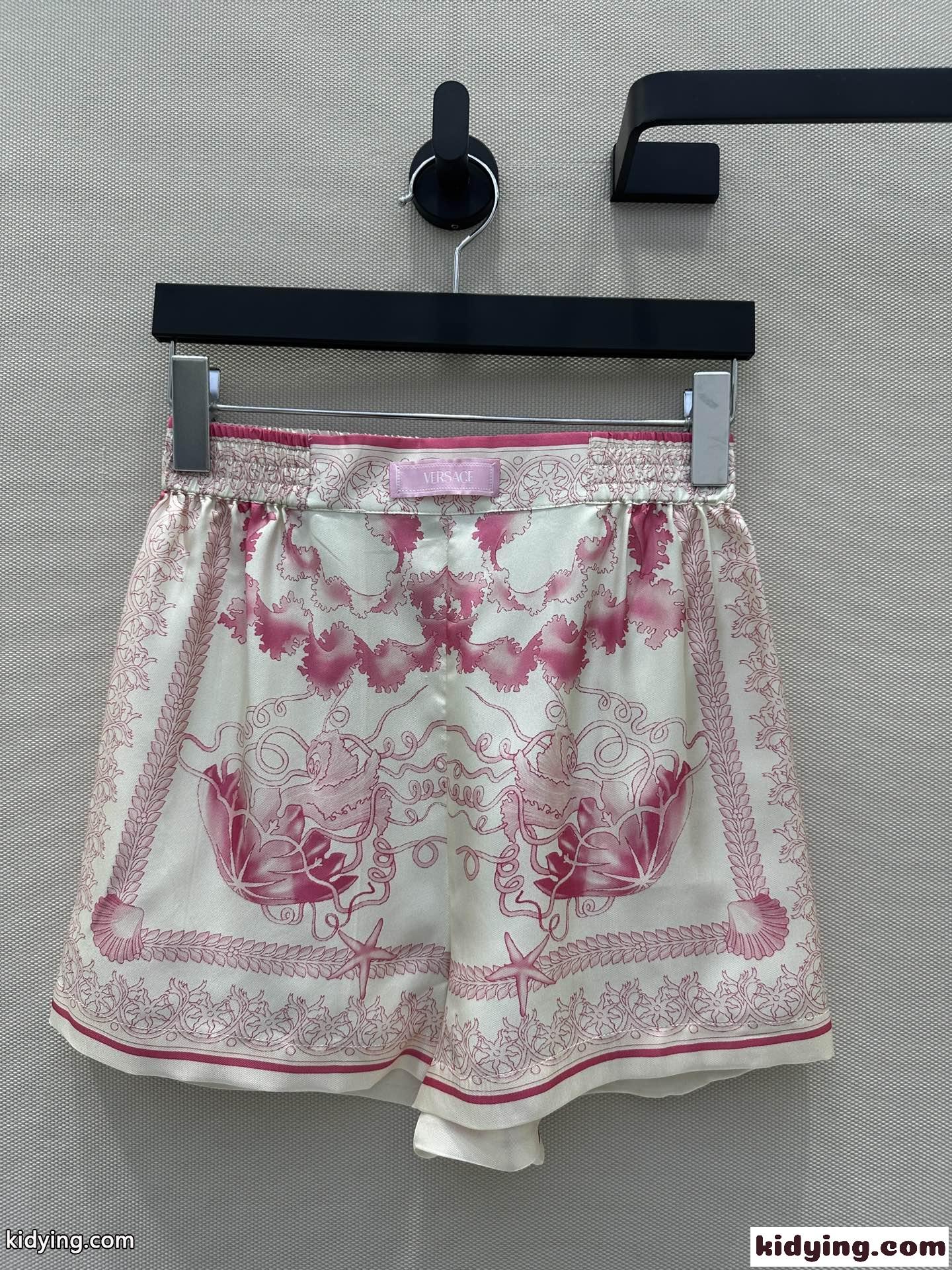 プリント シルク ショートパンツ ヴェルサーチェ パンツ コピー レディース-0