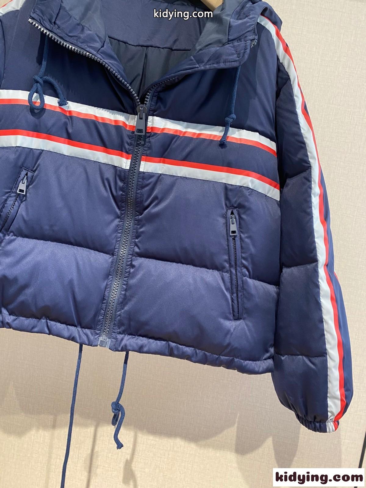 DIORALPS フード付 クロップド クリスチャン・ディオール ダウンジャケット コピー ブルー-1