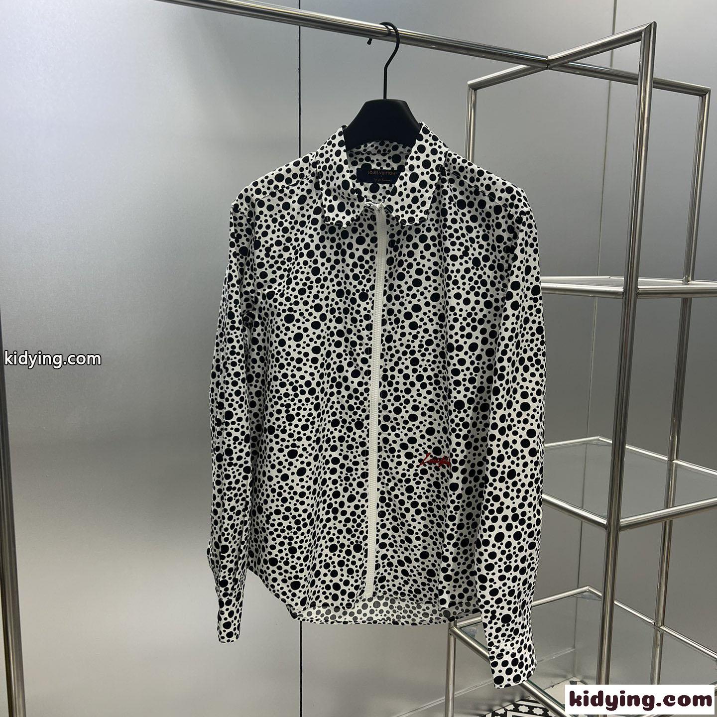 大人気☆LouisVuitton×YKドットプリンテッドジップドシャツ スーパーコピー ユニセックス-1
