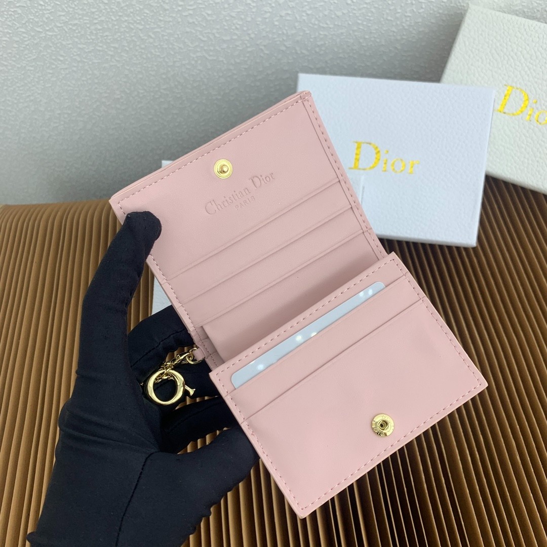 レディ ディオール 2つ折り財布 ウォレット クリスチャン・ディオール 財布 スーパーコピー ピンク-2