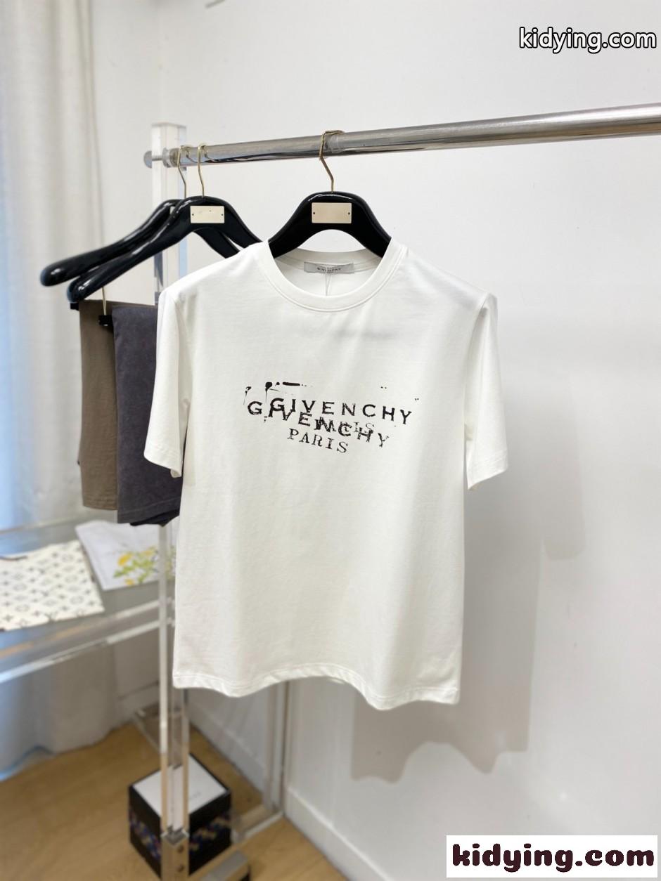 カジュアル 洗練された ロゴTシャツ ジバンシィ Tシャツ 偽物 ホワイト-0