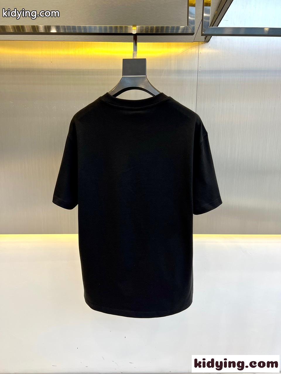 カジュアル バーバリー Tシャツ コピー クルーネック 半袖Tシャツ ブラック-4