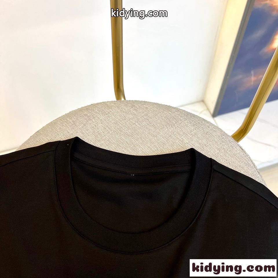 ベーシック ロゴ クルーネック 半袖Tシャツ ヴェルサーチェ Tシャツ 偽物 ブラック-4