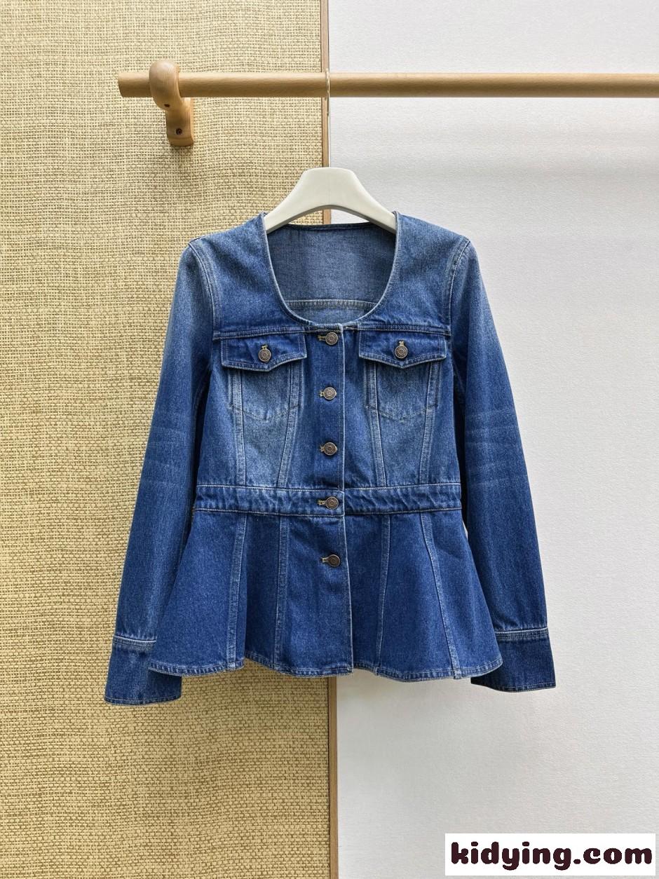 クロエ ジャケット コピー デニム製ペプラムライディングジャケット-2