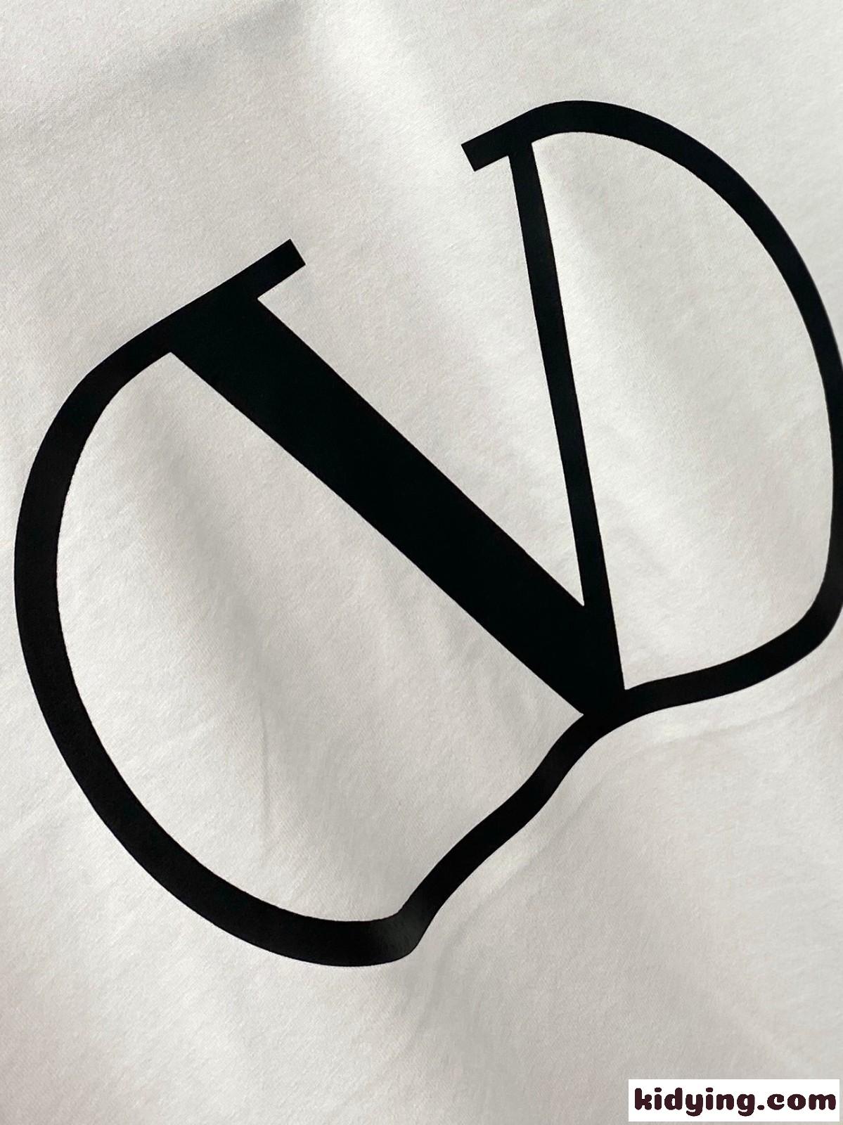 ヴァレンティノ Tシャツ コピー シンプル Vロゴ クルーネック コットン 半袖Tシャツ ホワイト-1