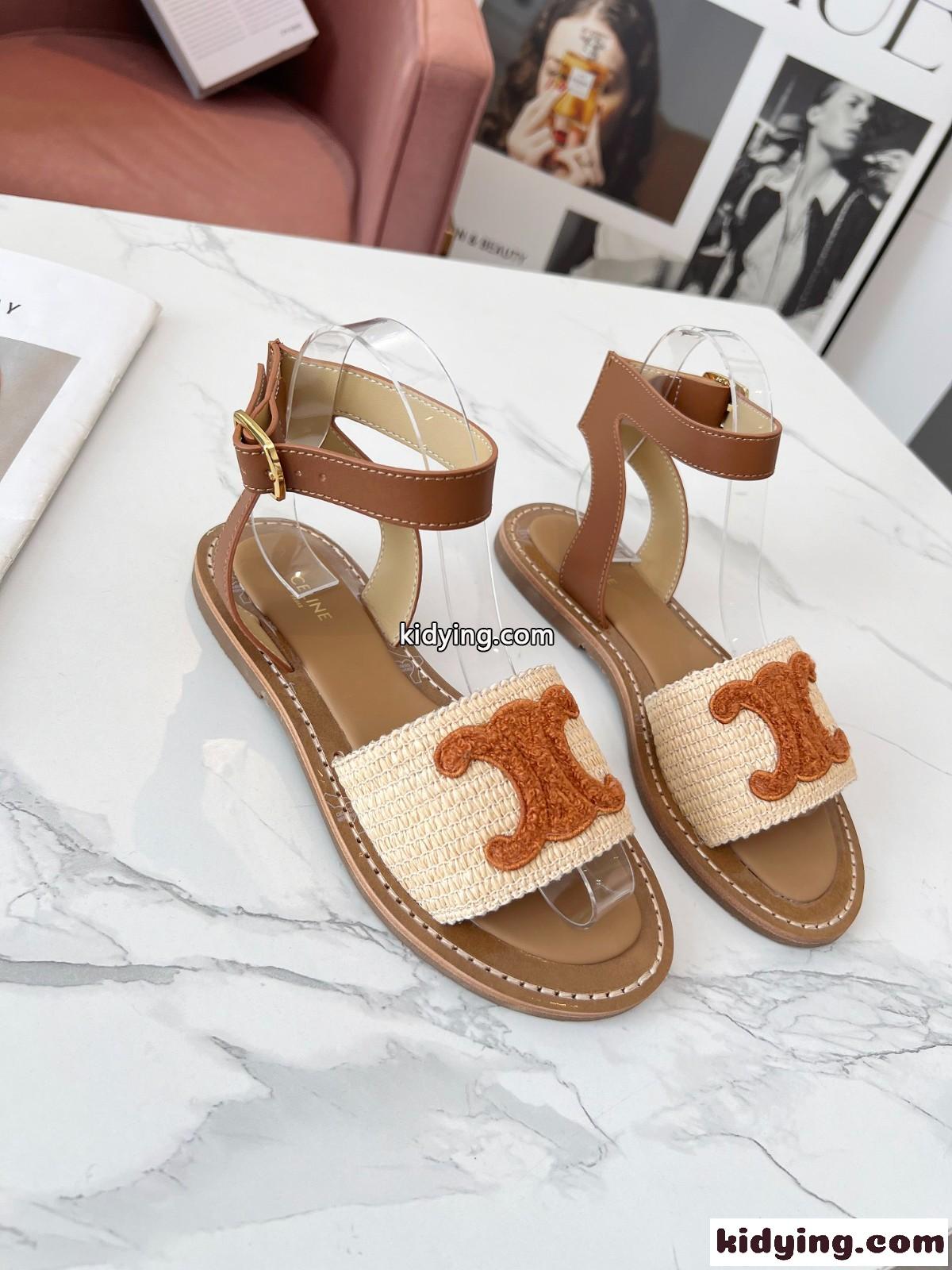レディース CELINE リンピア フラット ストラップサンダル セリーヌ サンダル コピー-2