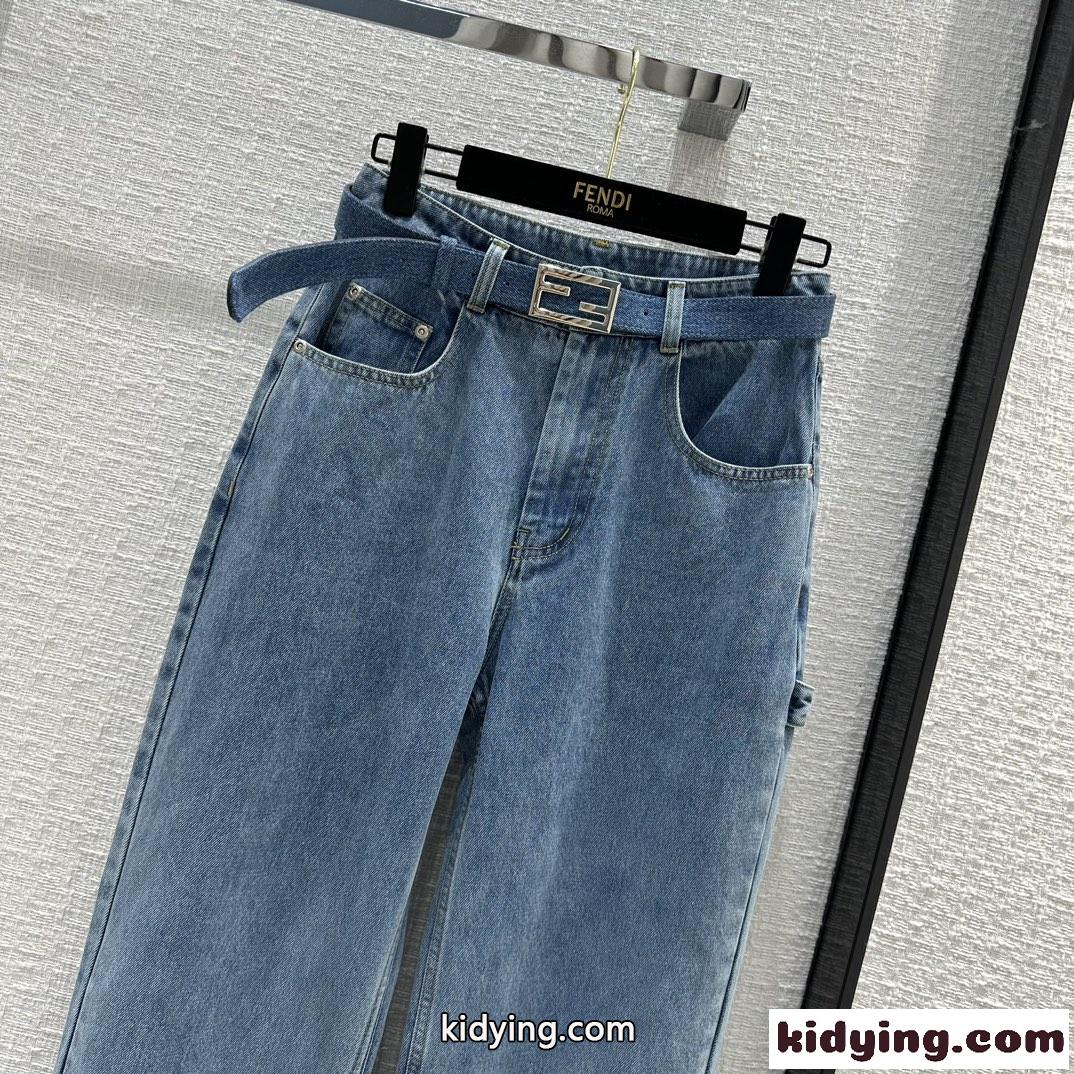 人気 おしゃれ レディース デニムパンツ フェンディ ジーンズ コピー カジュアル-1