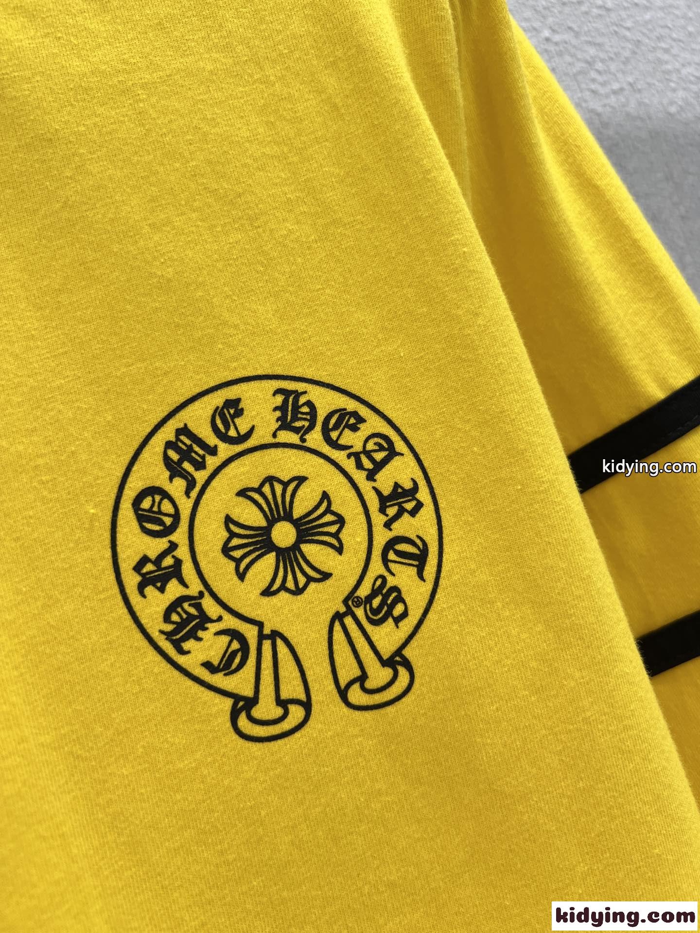 ストリート カジュアル ロゴ 長袖Tシャツ クロムハーツ Tシャツ 偽物 イエロー-2