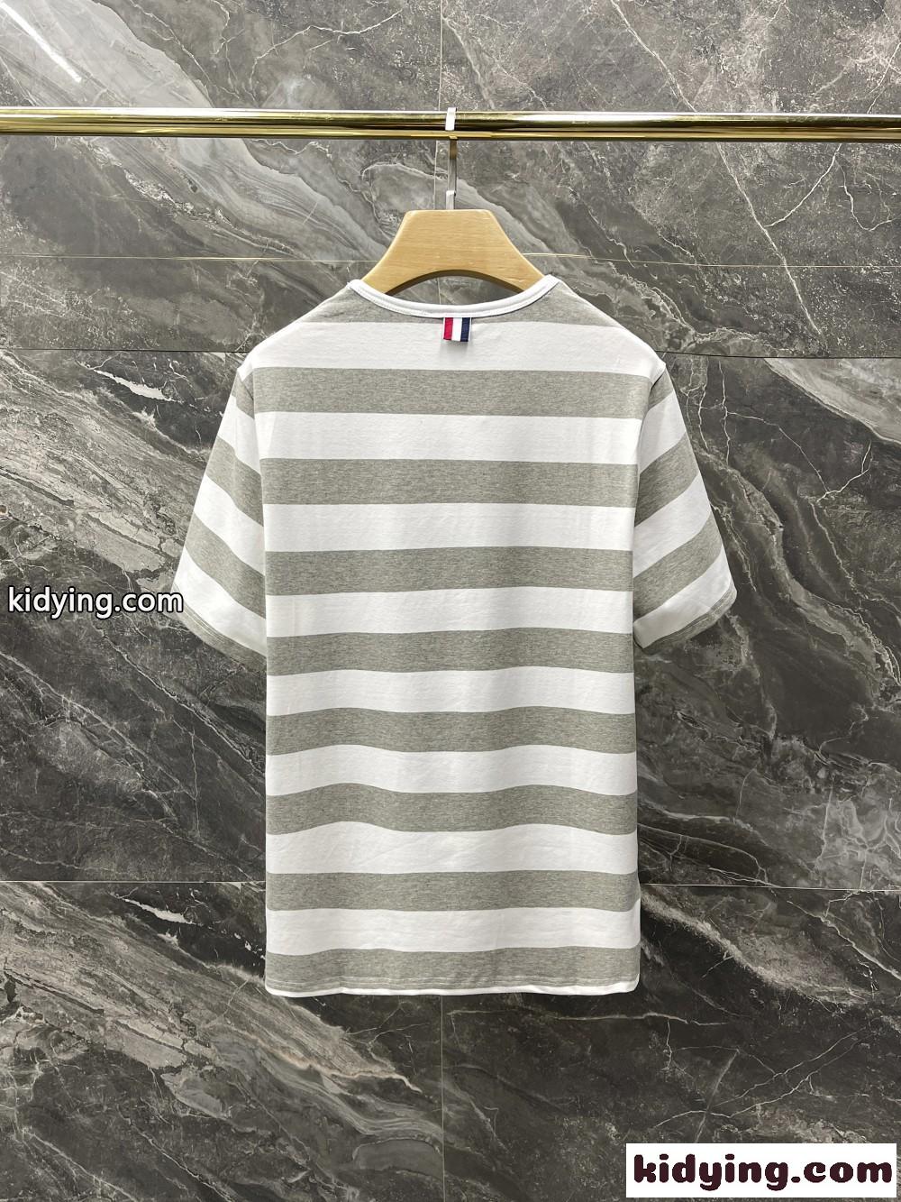 コットン 人気 カジュアル トムブラウン tシャツ コピー シンプル 爽やか 上品 ボーダー柄 半袖-1