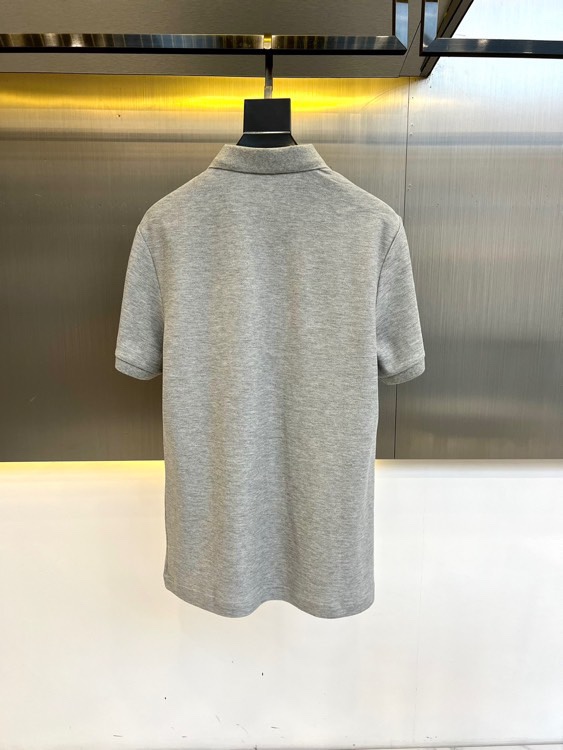 上品 カジュアル バーバリー 半袖Tシャツ コピー コットンピケ ポロシャツ グレー-4