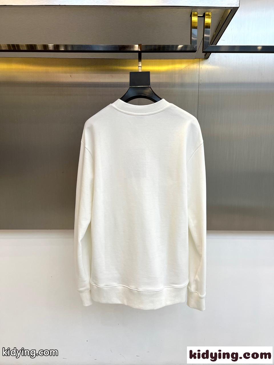 定番 クルーネック スウェットシャツ バーバリー Tシャツ 偽物 コットン ホワイト-3