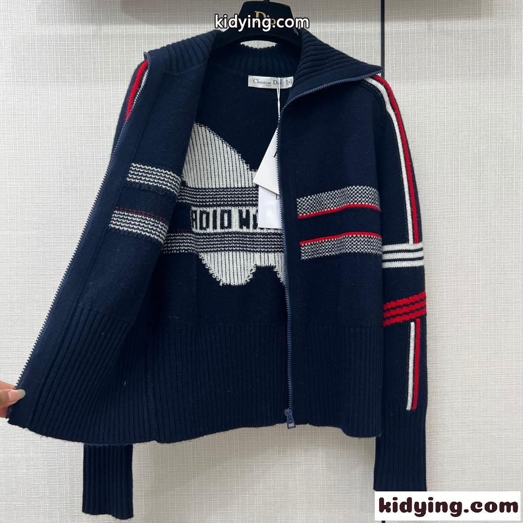 DIORALPS ジップ カーディガン クリスチャン・ディオール ニット コピー ブルー-3