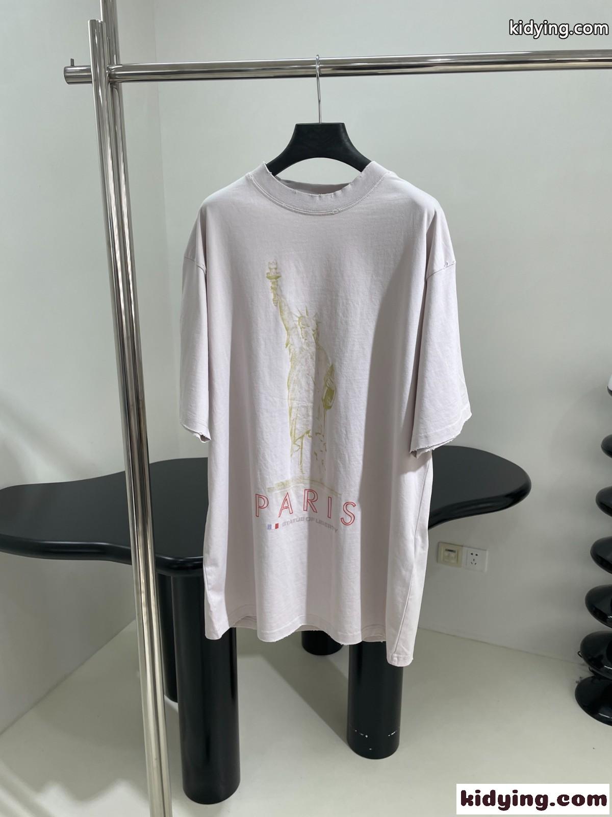 バレンシアガ Tシャツ コピー 人気 カジュアル プリント 半袖Tシャツ ユニセックス-0