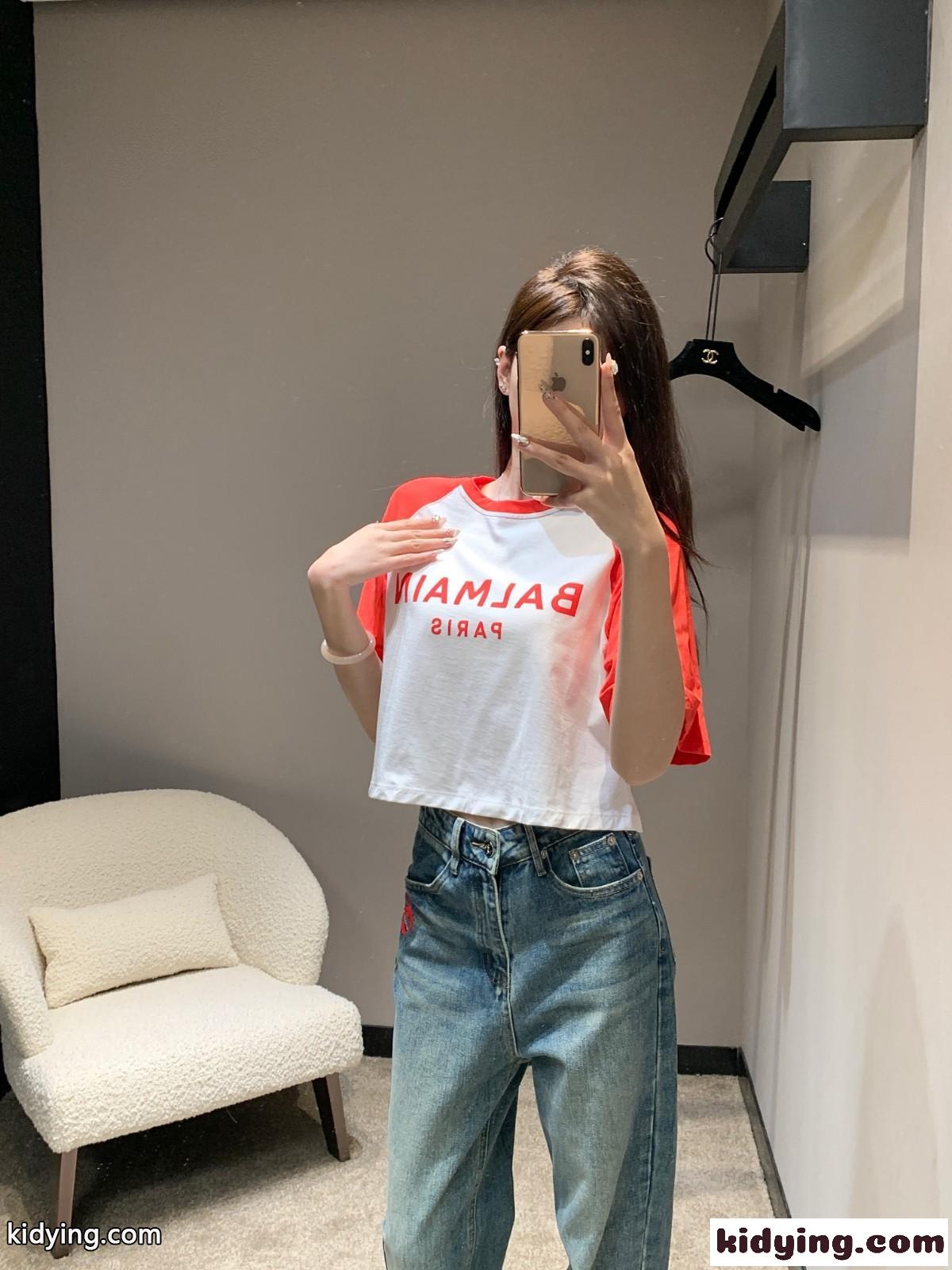 バルマン Tシャツ コピー カジュアル ロゴプリント コットン 半袖Tシャツ-3