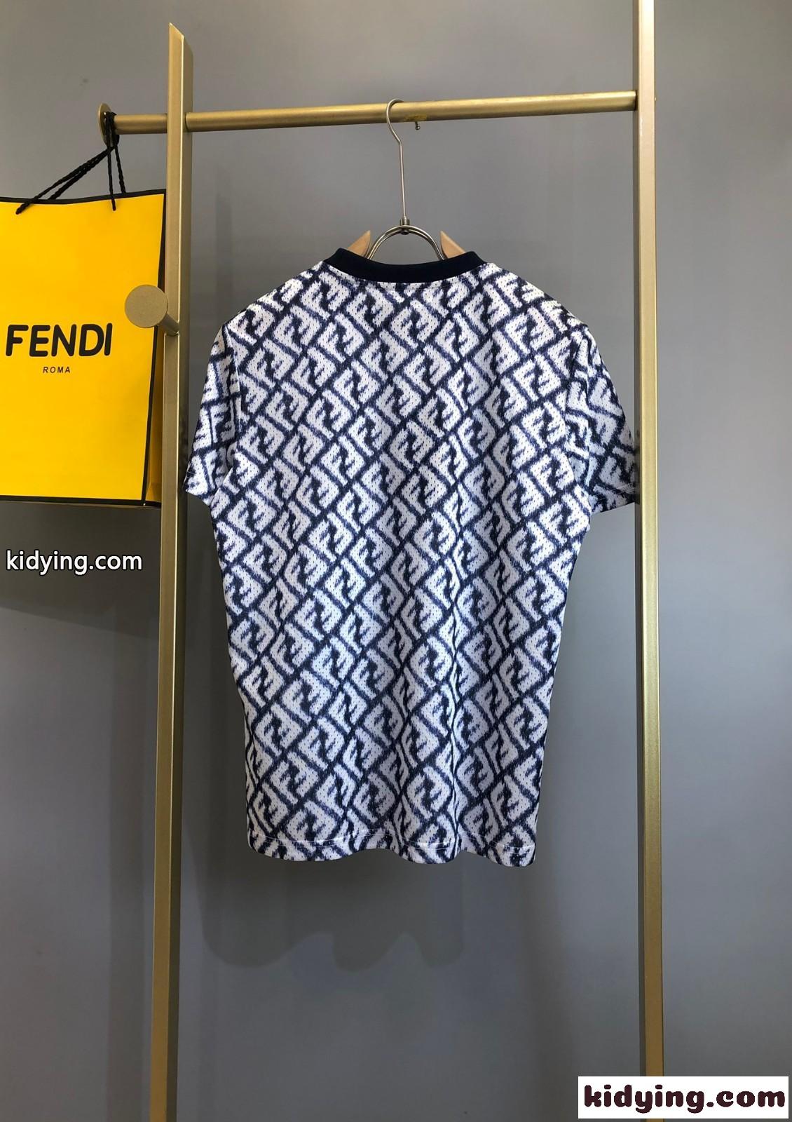 マルチカラー テクニカルメッシュ 半袖Tシャツ フェンディ Tシャツ コピー メンズ ファッション-1