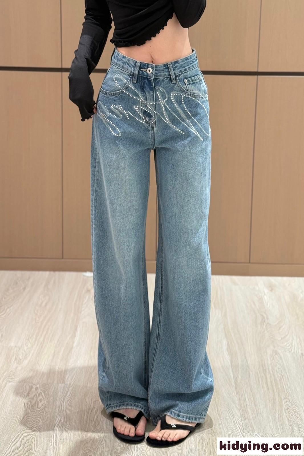 定番 ラインストーンロゴ デニムパンツ アレキサンダーワング ジーンズ コピー-0
