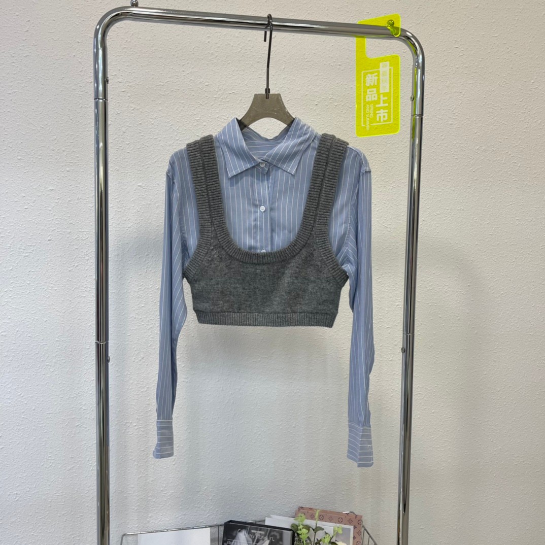 人気 おしゃれ ウール ニット タンクベスト シャツ レイヤー アレキサンダーワング シャツ コピー-0