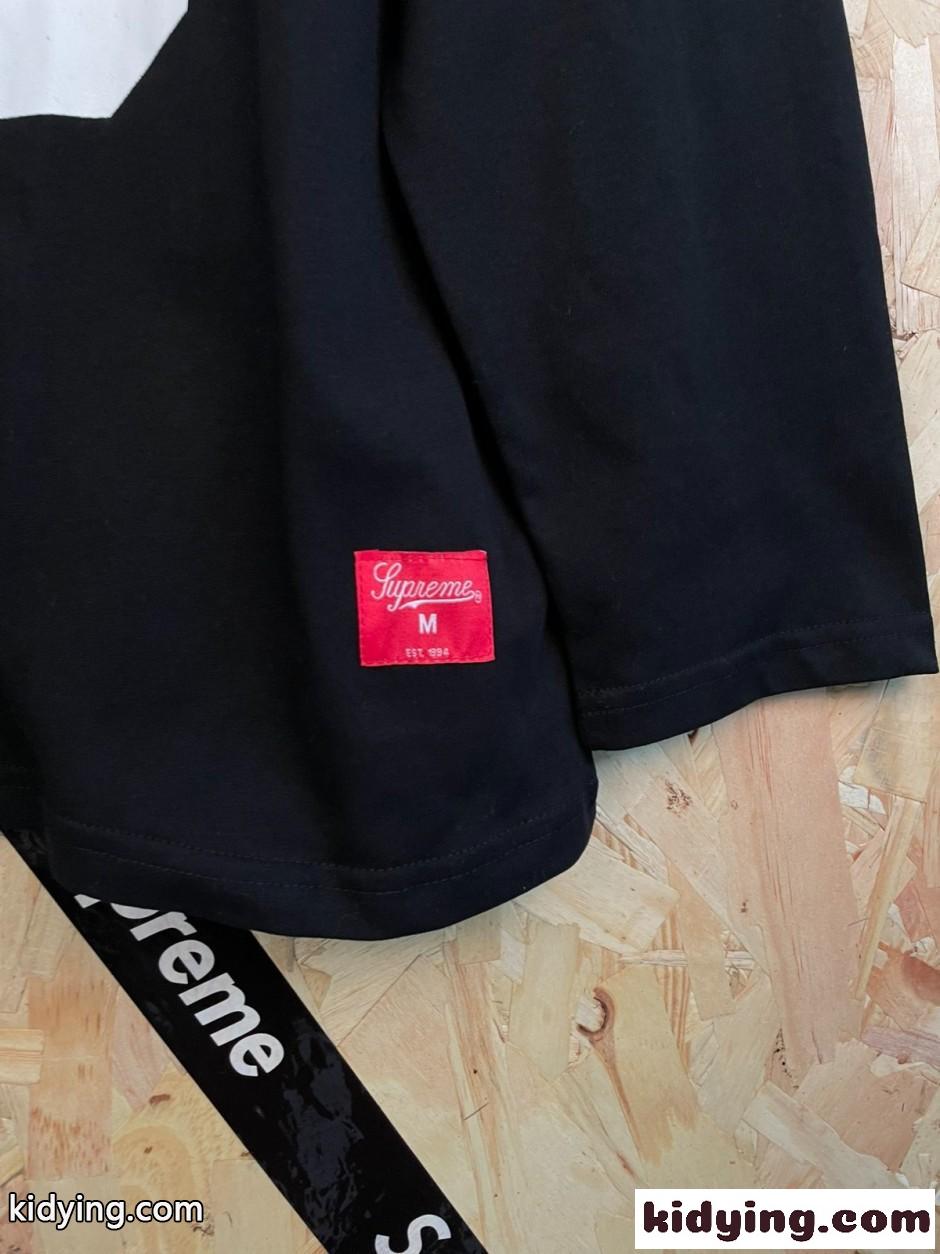 ナンバリング プリント ロングスリーブ Tシャツ シュプリーム Tシャツ 偽物 ブラック-3