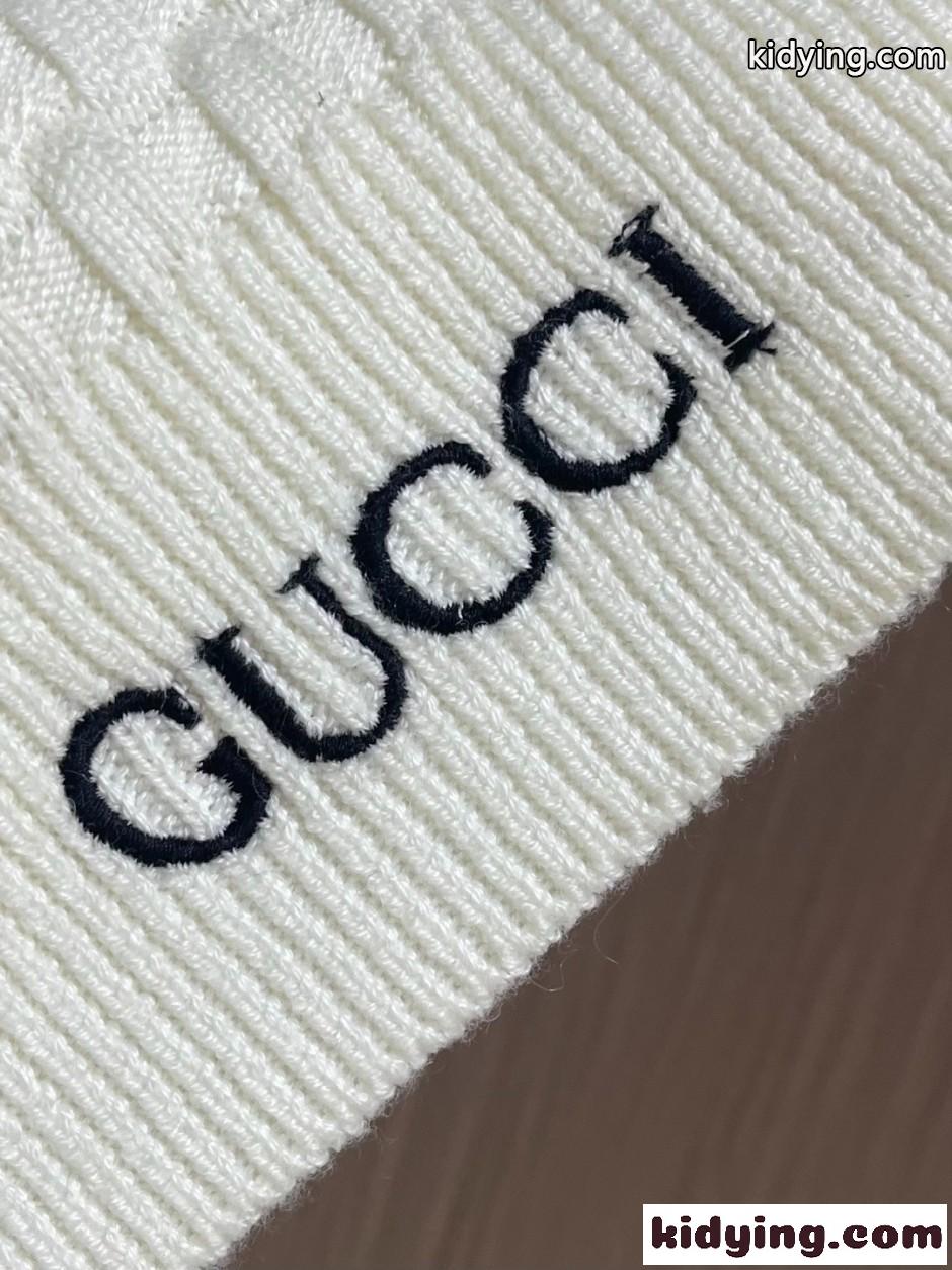 GUCCI ロゴ刺繍 クルーネックニット グッチ セーター コピー ホワイト-3