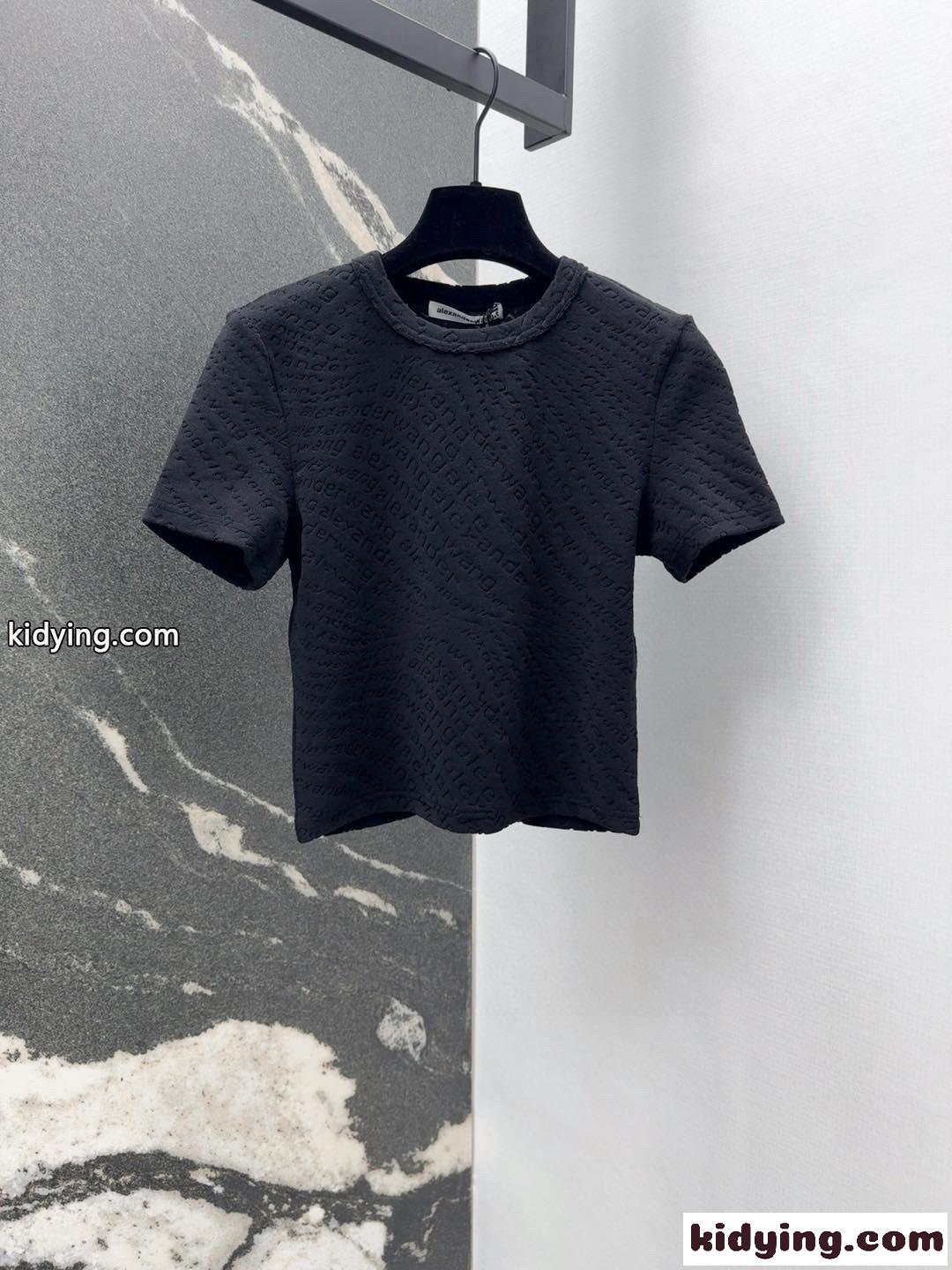 ロゴジャカード ショートスリーブtシャツ アレキサンダーワング Tシャツ コピー ブラック-0