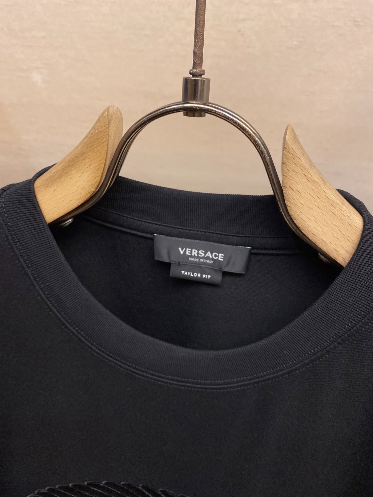 リラックス コットン クルーネック 半袖Tシャツ ヴェルサーチェ Tシャツ コピー ブラック-0