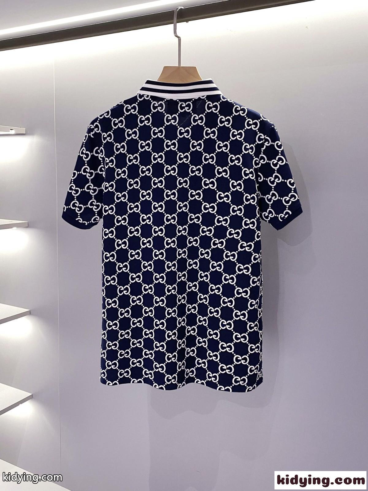 着心地いい 定番 カジュアル ポロシャツ メンズ グッチ Tシャツ コピー 半袖 ロゴプリント ファッション-1