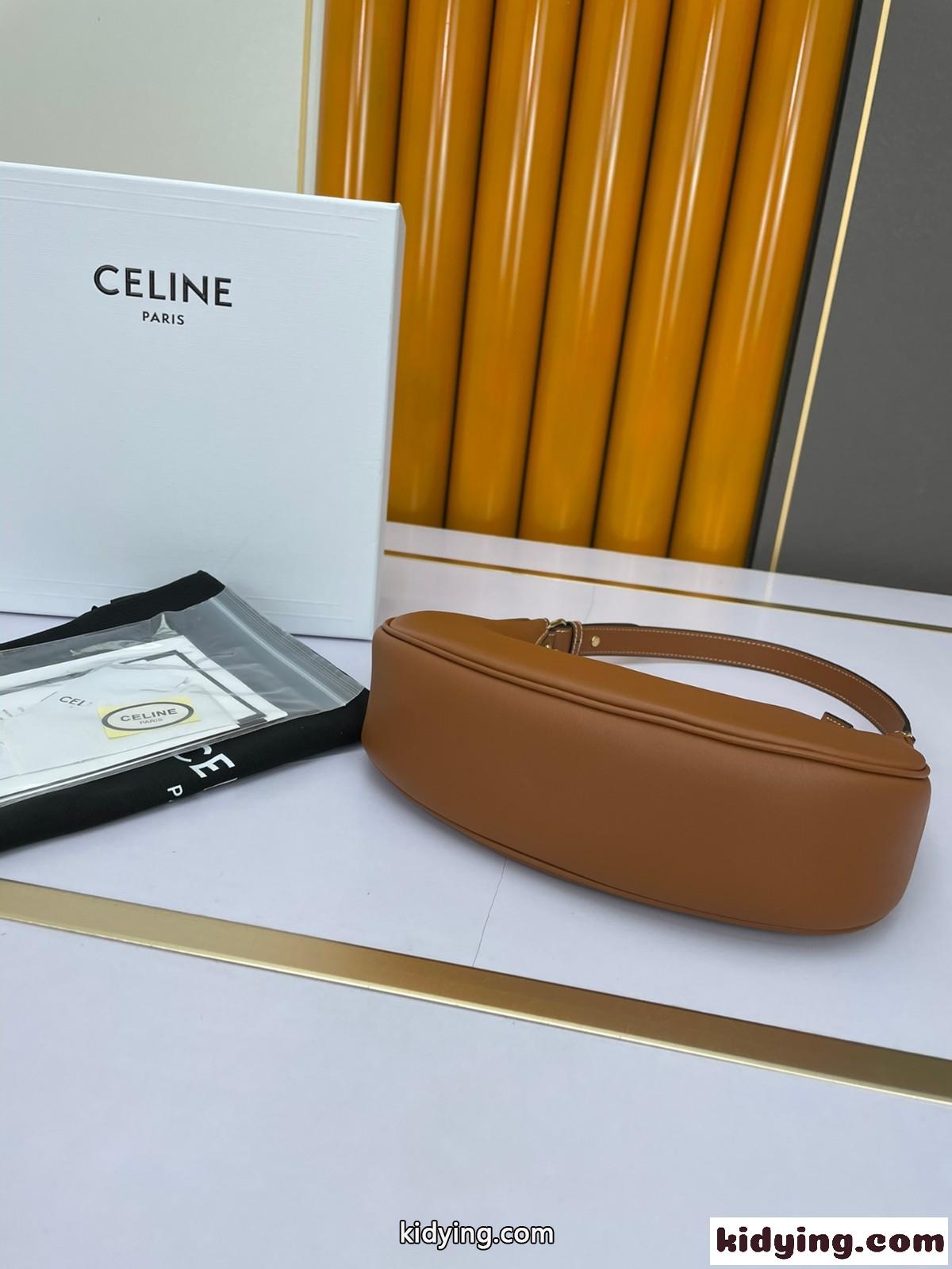 シンプル レディース ショルダーバッグ 上品 フェミニン レザー セリーヌ バッグ 人気 コピー ブラウン-3