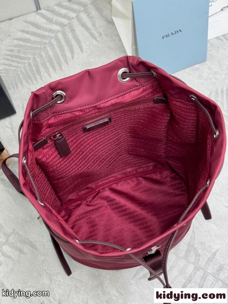 スモール Re-Nylon バックパック プラダ バッグ スーパーコピー ボルドー-4