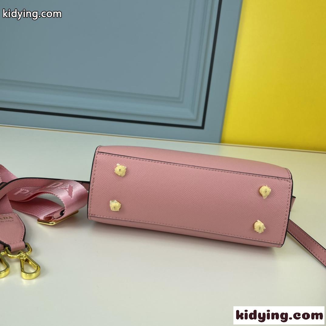 上品 カジュアル サフィアーノレザー プラダ バッグ コピー ショルダーバッグ ピンク-0