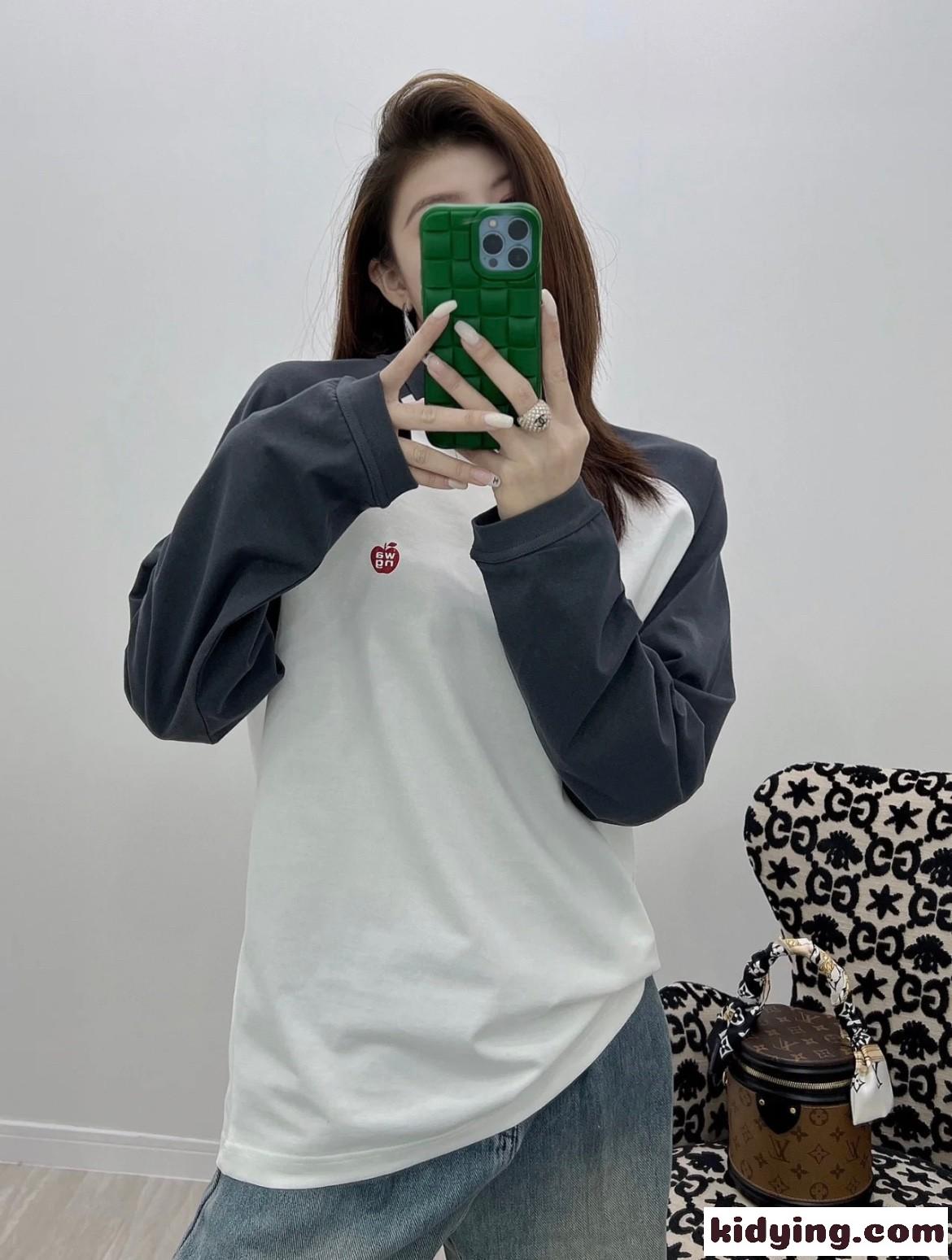 シンプル クルーネック 配色 ロゴ アレキサンダーワング Tシャツ コピー カジュアル 定番-4