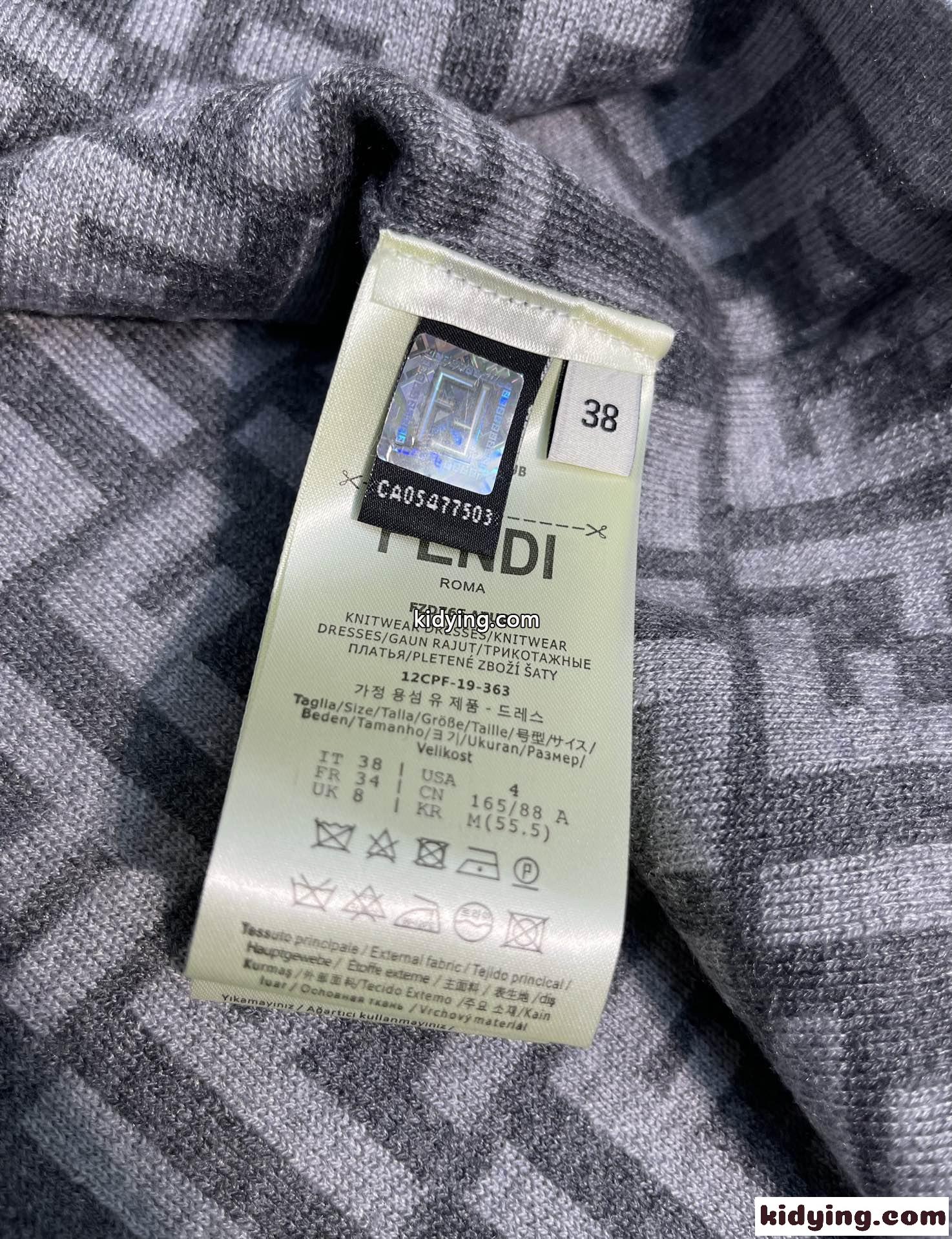シンプル リバーシブル ニットワンピース フェンディ ワンピース コピー クルーネック 半袖-4